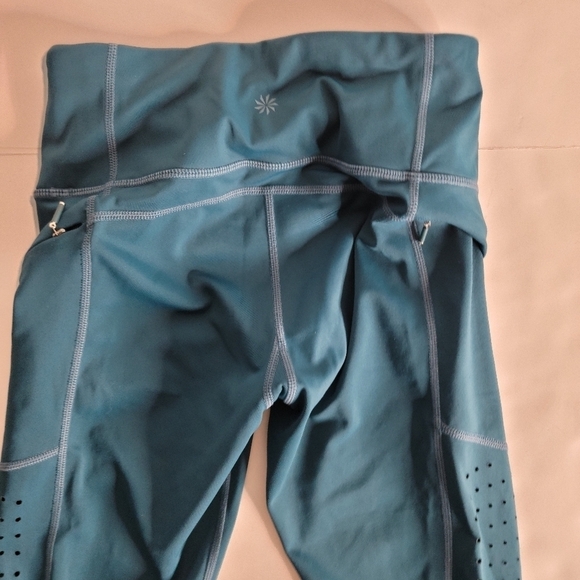 Athleta 2XS ContenderLacer Cut Leggings 7/8 Blue Green 445901-06 - Picture 8 of 10